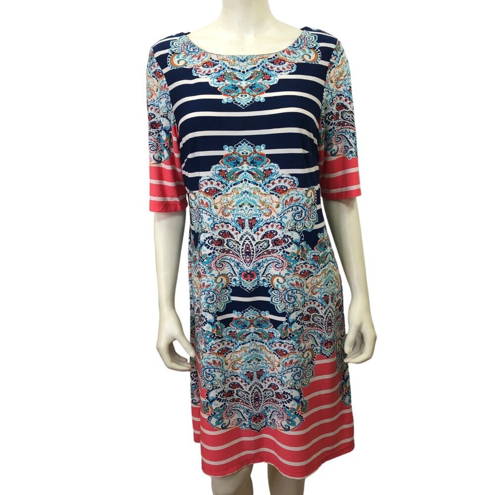 R & K ELBOW LENGHT SHIFT DRESS size 14
